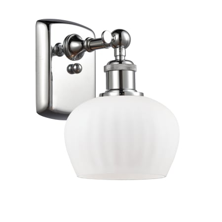 A large image of the Innovations Lighting 516-1W Fenton Polished Chrome / Matte White
