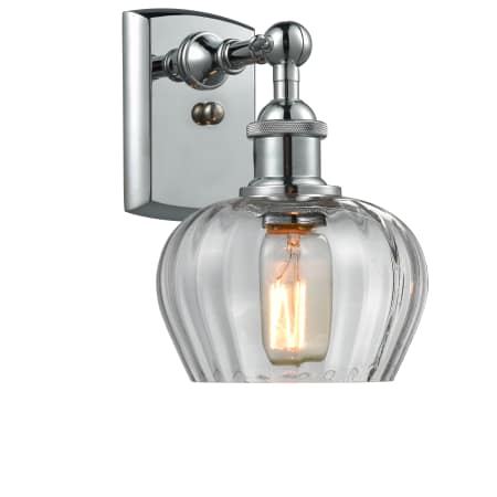 A large image of the Innovations Lighting 516-1W Fenton Polished Chrome / Clear Fluted