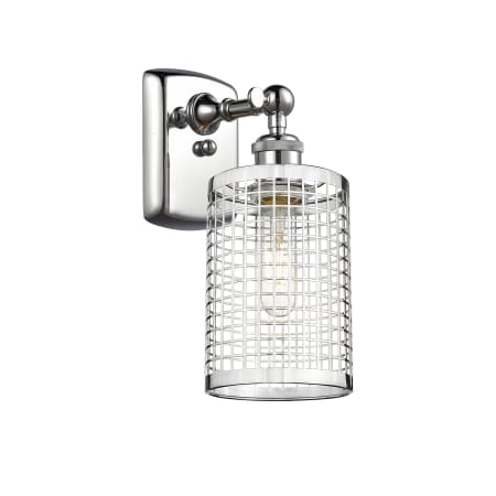 A large image of the Innovations Lighting 516-1W-13-5 Nestbrook Sconce Polished Chrome