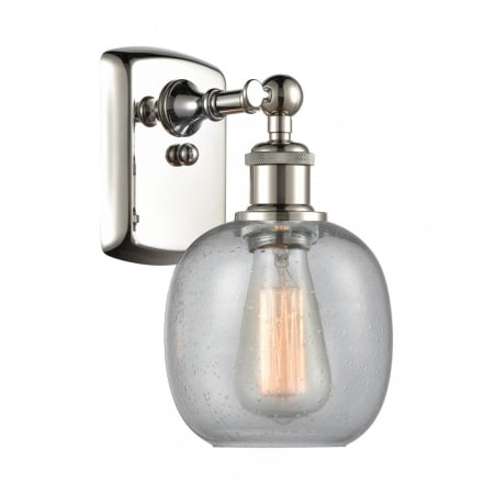 A large image of the Innovations Lighting 516-1W Belfast Polished Nickel / Seedy