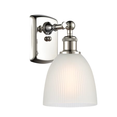 A large image of the Innovations Lighting 516-1W Castile Polished Nickel / White