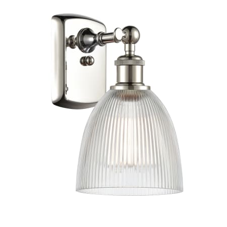 A large image of the Innovations Lighting 516-1W Castile Polished Nickel / Clear