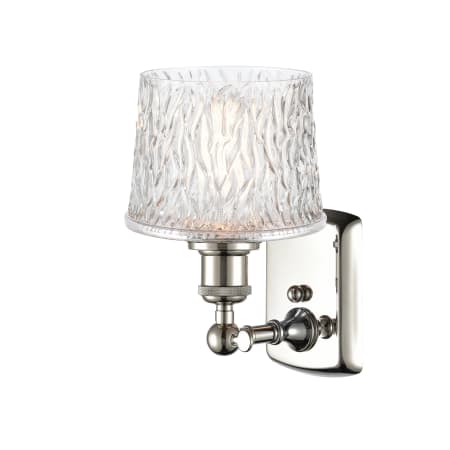 A large image of the Innovations Lighting 516-1W Niagra Polished Nickel / Clear