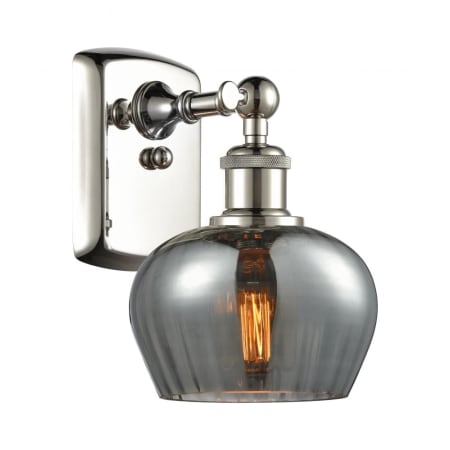 A large image of the Innovations Lighting 516-1W Fenton Polished Nickel / Plated Smoke