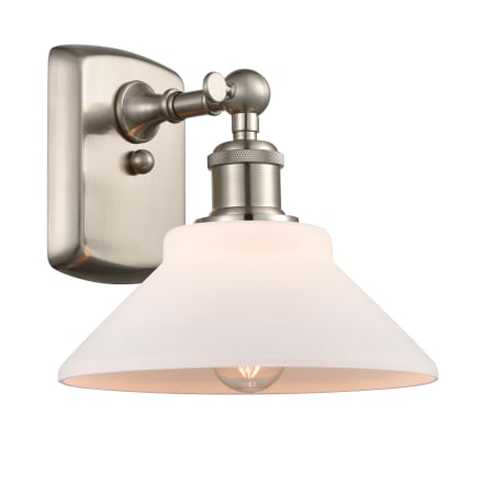 A large image of the Innovations Lighting 516-1W Orwell Brushed Satin Nickel / Matte White