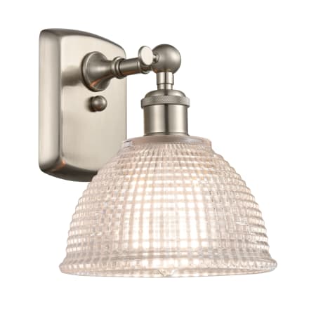 A large image of the Innovations Lighting 516-1W Arietta Brushed Satin Nickel / Clear