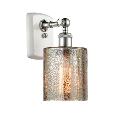 A large image of the Innovations Lighting 516-1W Cobbleskill White and Polished Chrome / Mercury