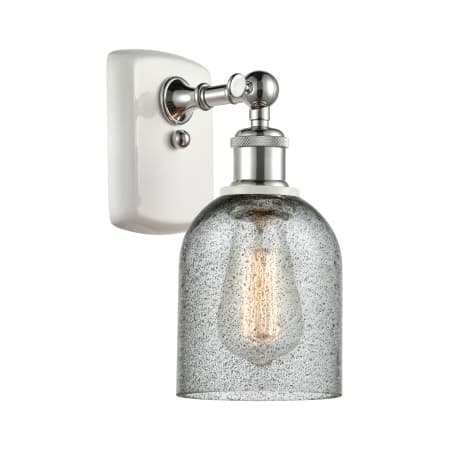A large image of the Innovations Lighting 516-1W Caledonia White and Polished Chrome / Charcoal