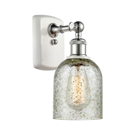 A large image of the Innovations Lighting 516-1W Caledonia White and Polished Chrome / Mica