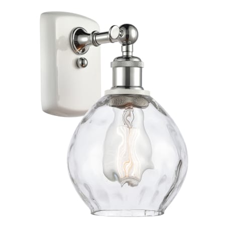 A large image of the Innovations Lighting 516-1W Small Waverly White and Polished Chrome / Clear