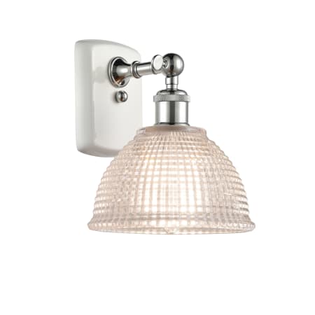 A large image of the Innovations Lighting 516-1W Arietta White and Polished Chrome / Clear