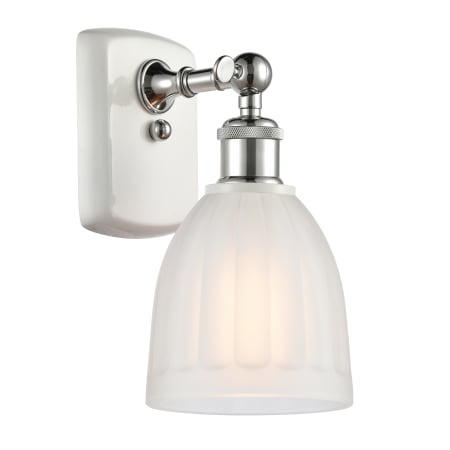 A large image of the Innovations Lighting 516-1W Brookfield White and Polished Chrome