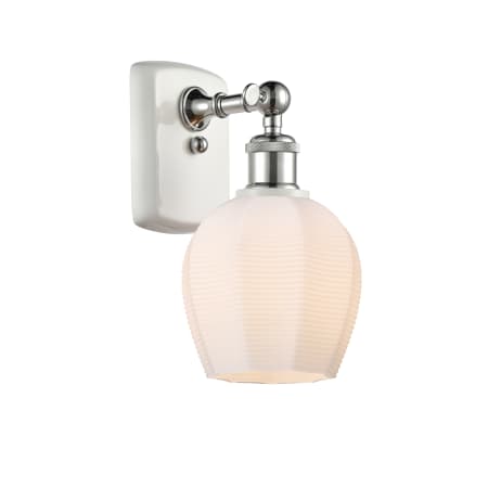 A large image of the Innovations Lighting 516-1W-10-6 Norfolk Sconce White Polished Chrome / Matte White