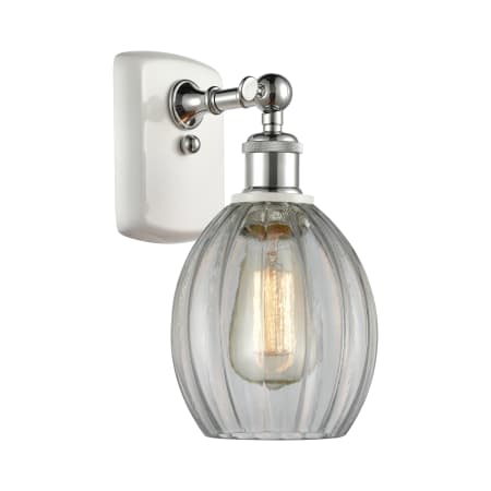 A large image of the Innovations Lighting 516-1W Eaton White and Polished Chrome / Clear