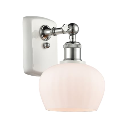 A large image of the Innovations Lighting 516-1W Fenton White and Polished Chrome / Matte White