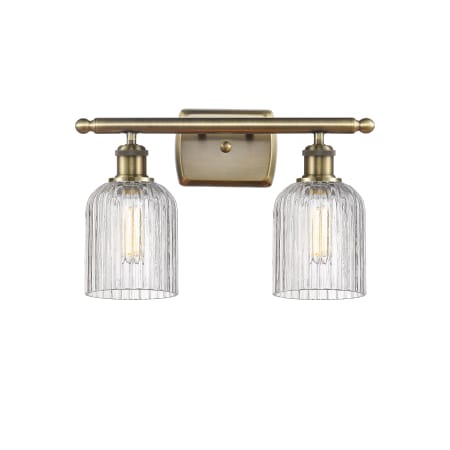 A large image of the Innovations Lighting 516-2W-10-15-Bridal Veil-Bathroom Vanity Light Alternate Image