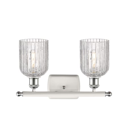 A large image of the Innovations Lighting 516-2W-10-15-Bridal Veil-Bathroom Vanity Light Alternate Image