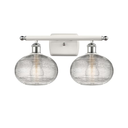 A large image of the Innovations Lighting 516-2W-10-18 Ithaca Vanity Alternate Image