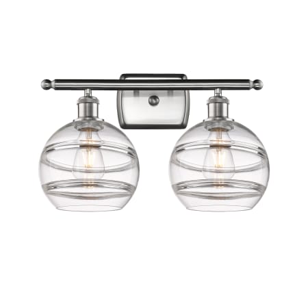 A large image of the Innovations Lighting 516-2W-11-18-Rochester-Bathroom Vanity Light Alternate Image