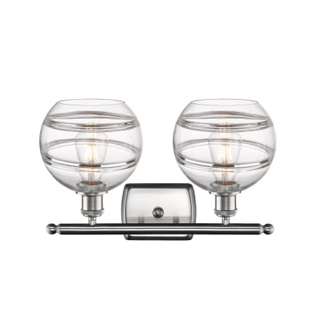 A large image of the Innovations Lighting 516-2W-11-18-Rochester-Bathroom Vanity Light Alternate Image