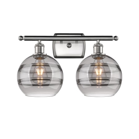 A large image of the Innovations Lighting 516-2W-11-18-Rochester-Bathroom Vanity Light Alternate Image