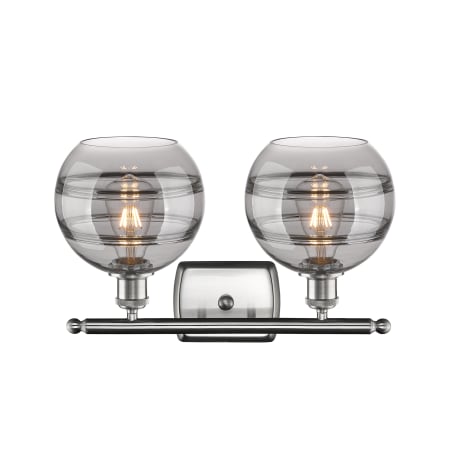 A large image of the Innovations Lighting 516-2W-11-18-Rochester-Bathroom Vanity Light Alternate Image