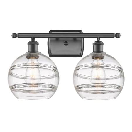 A large image of the Innovations Lighting 516-2W-11-18-Rochester-Bathroom Vanity Light Alternate Image