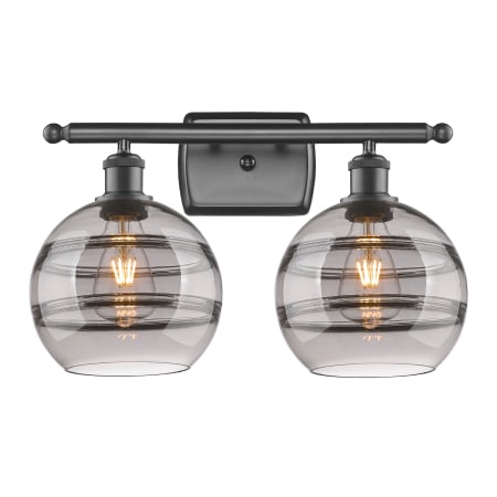 A large image of the Innovations Lighting 516-2W-11-18-Rochester-Bathroom Vanity Light Alternate Image