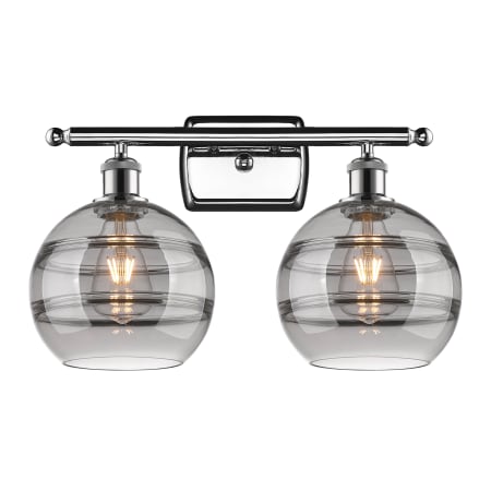 A large image of the Innovations Lighting 516-2W-11-18-Rochester-Bathroom Vanity Light Alternate Image