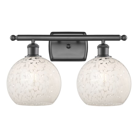 A large image of the Innovations Lighting 516-2W-11-18 White Mouchette Vanity Alternate Image