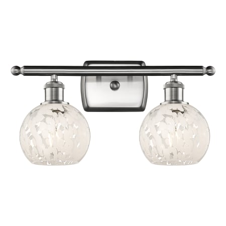 A large image of the Innovations Lighting 516-2W-9-16 White Mouchette Vanity Alternate Image