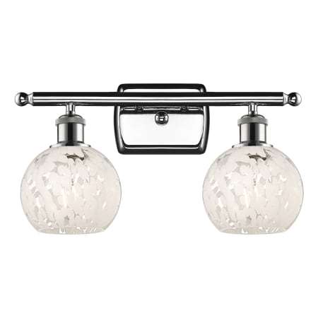 A large image of the Innovations Lighting 516-2W-9-16 White Mouchette Vanity Alternate Image