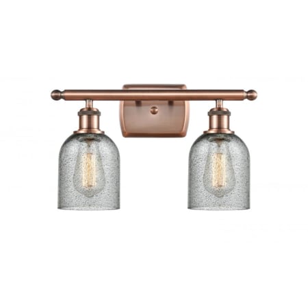 A large image of the Innovations Lighting 516-2W Caledonia Antique Copper / Charcoal