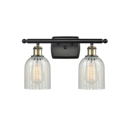 A large image of the Innovations Lighting 516-2W Caledonia Black Antique Brass / Mouchette