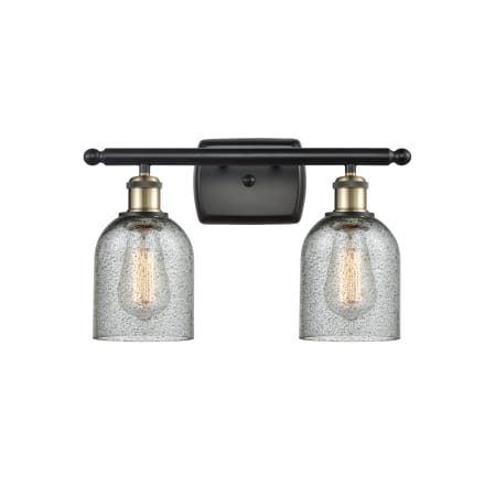 A large image of the Innovations Lighting 516-2W Caledonia Black Antique Brass / Charcoal