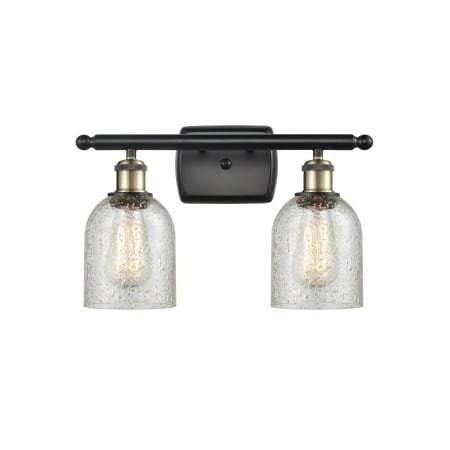 A large image of the Innovations Lighting 516-2W Caledonia Black Antique Brass / Mica