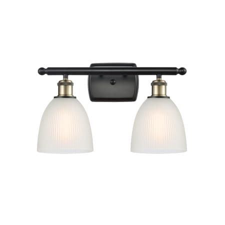 A large image of the Innovations Lighting 516-2W Castile Black Antique Brass / White