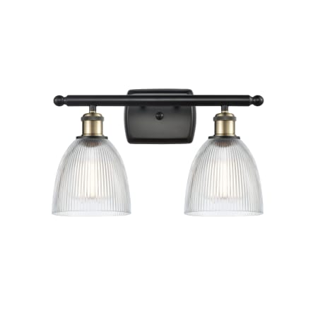 A large image of the Innovations Lighting 516-2W Castile Black Antique Brass / Clear