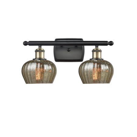 A large image of the Innovations Lighting 516-2W Fenton Black Antique Brass / Mercury