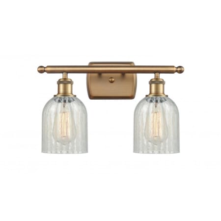 A large image of the Innovations Lighting 516-2W Caledonia Brushed Brass / Mouchette