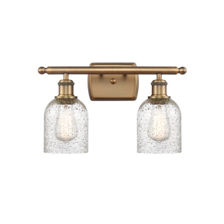 A large image of the Innovations Lighting 516-2W-12-16 Caledonia Vanity Mica / Brushed Brass