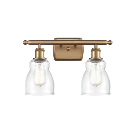 A large image of the Innovations Lighting 516-2W Ellery Brushed Brass / Seedy