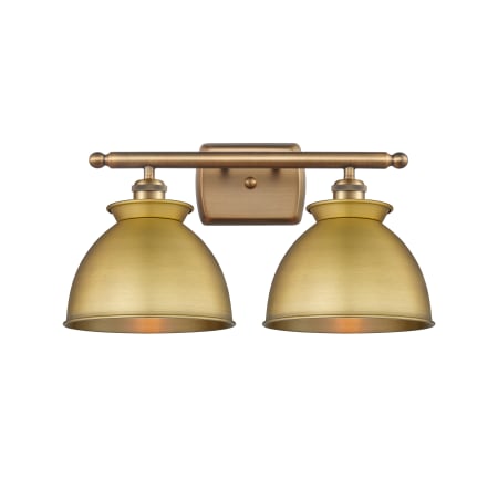 A large image of the Innovations Lighting 516-2W-12-18 Adirondack Vanity Brushed Brass