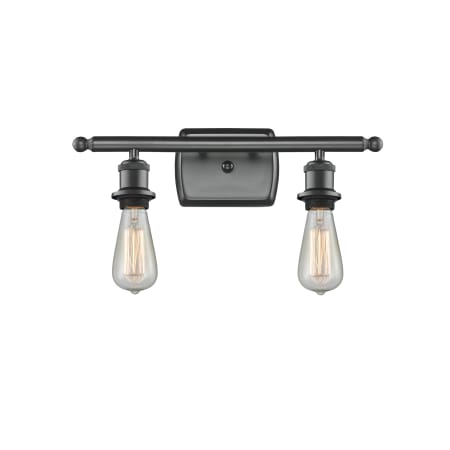 A large image of the Innovations Lighting 516-2W Bare Bulb Matte Black
