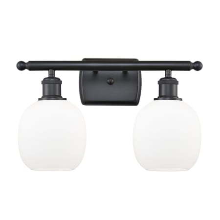 A large image of the Innovations Lighting 516-2W Belfast Matte Black / Matte White