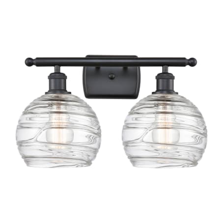 A large image of the Innovations Lighting 516-2W Deco Swirl Matte Black / Clear