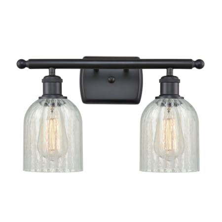 A large image of the Innovations Lighting 516-2W Caledonia Matte Black / Mouchette