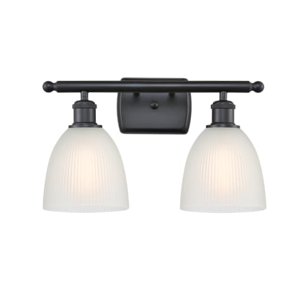 A large image of the Innovations Lighting 516-2W Castile Matte Black / White