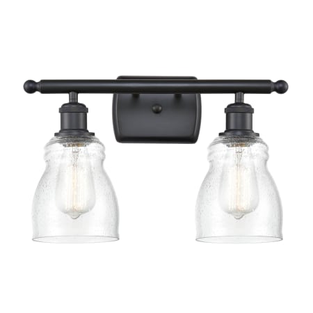 A large image of the Innovations Lighting 516-2W Ellery Matte Black / Seedy