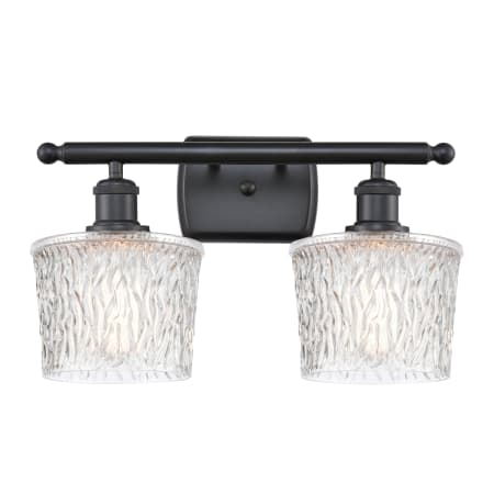 A large image of the Innovations Lighting 516-2W Niagra Matte Black / Clear